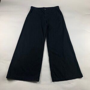 Ag Adriano Goldschmied Black Stretch Canvas Caden Wide Leg Chino Pant 31